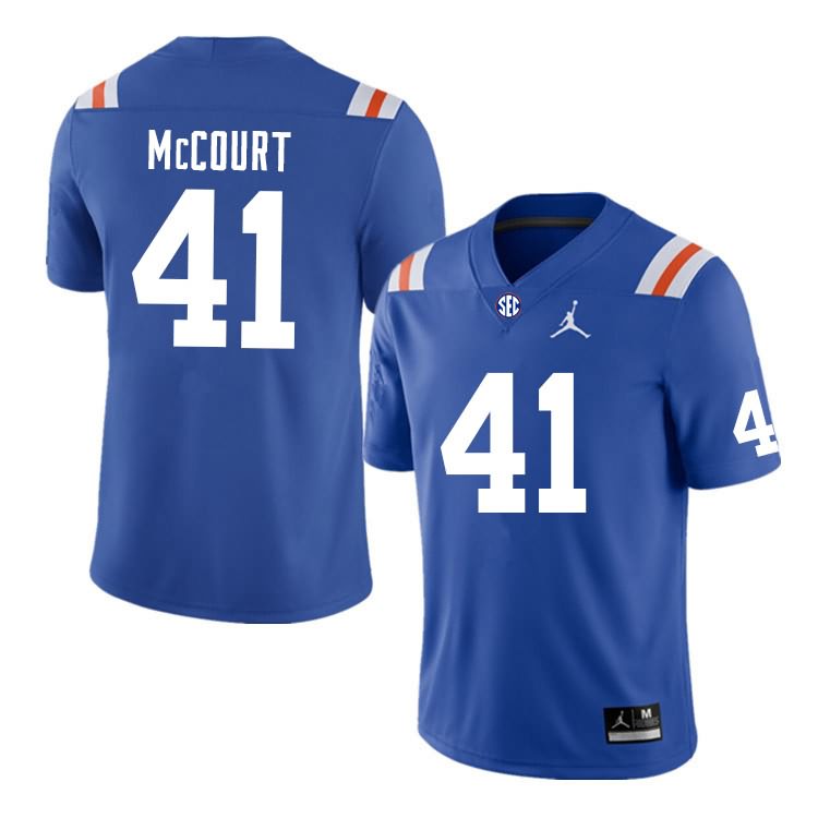 NCAA Florida Gators Alex McCourt Men's #41 Nike Blue Throwback Stitched Authentic College Football Jersey AEL8764PI